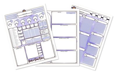 Book of Ebon Tides Character Sheet (5th Edition) (PDF)