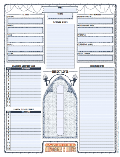 Campaign Builder: Dungeons & Ruins Dungeon Tracker