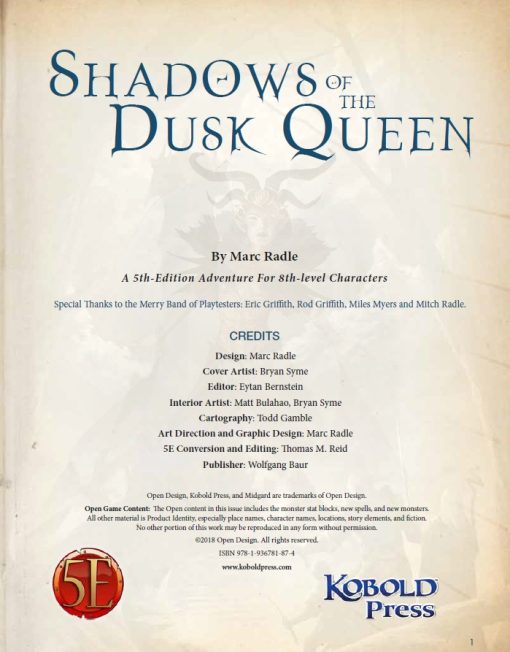 Shadows of the Dusk Queen for 5th Edition (PDF) - Image 3
