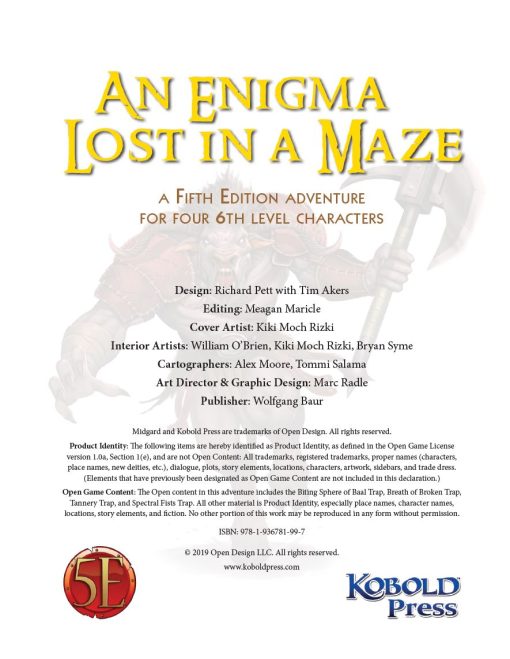 Enigma Lost in a Maze for 5th Edition - Image 2
