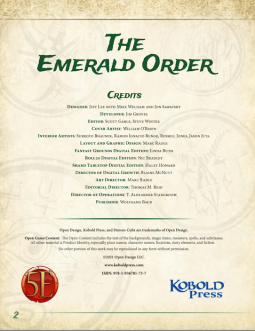 Demon Cults & Secret Societies: The Emerald Order for 5th Edition (PDF) - Image 2