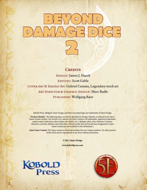Beyond Damage Dice 2: New Weapon Options for 5th Edition (PDF) - Image 3