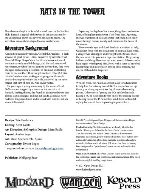 Warlock Lair 64: Rats in the Tower (PDF) - Image 3