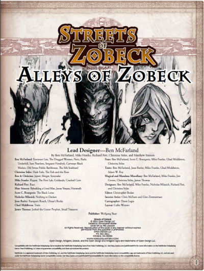 Alleys of Zobeck (Pathfinder RPG) (PDF)